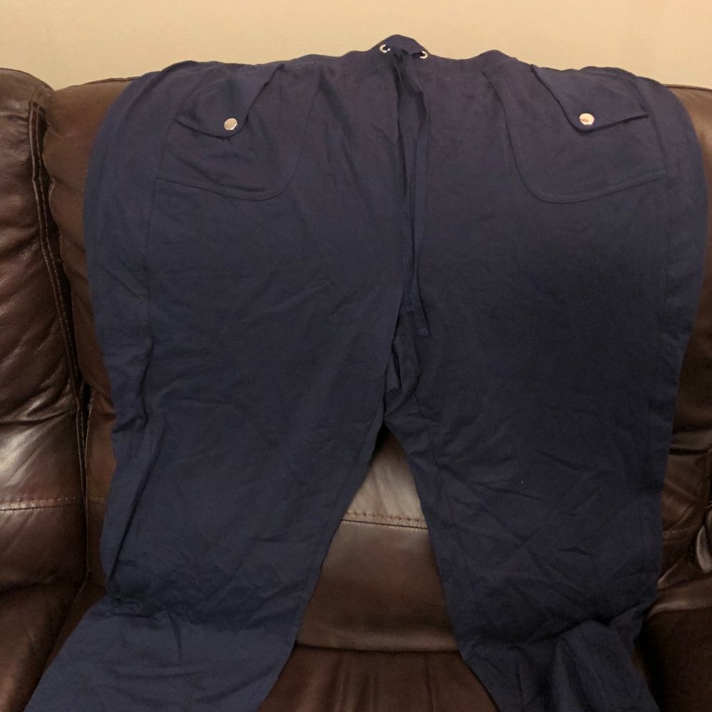 Women's PLUS SIZE navy knit casual pants